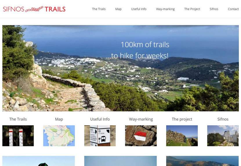 Print screen of the Sifnos Trails website