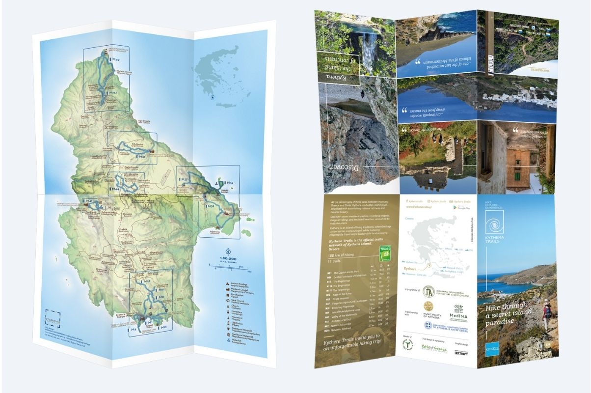 Leaflets and hiking maps produced by Paths of Greece